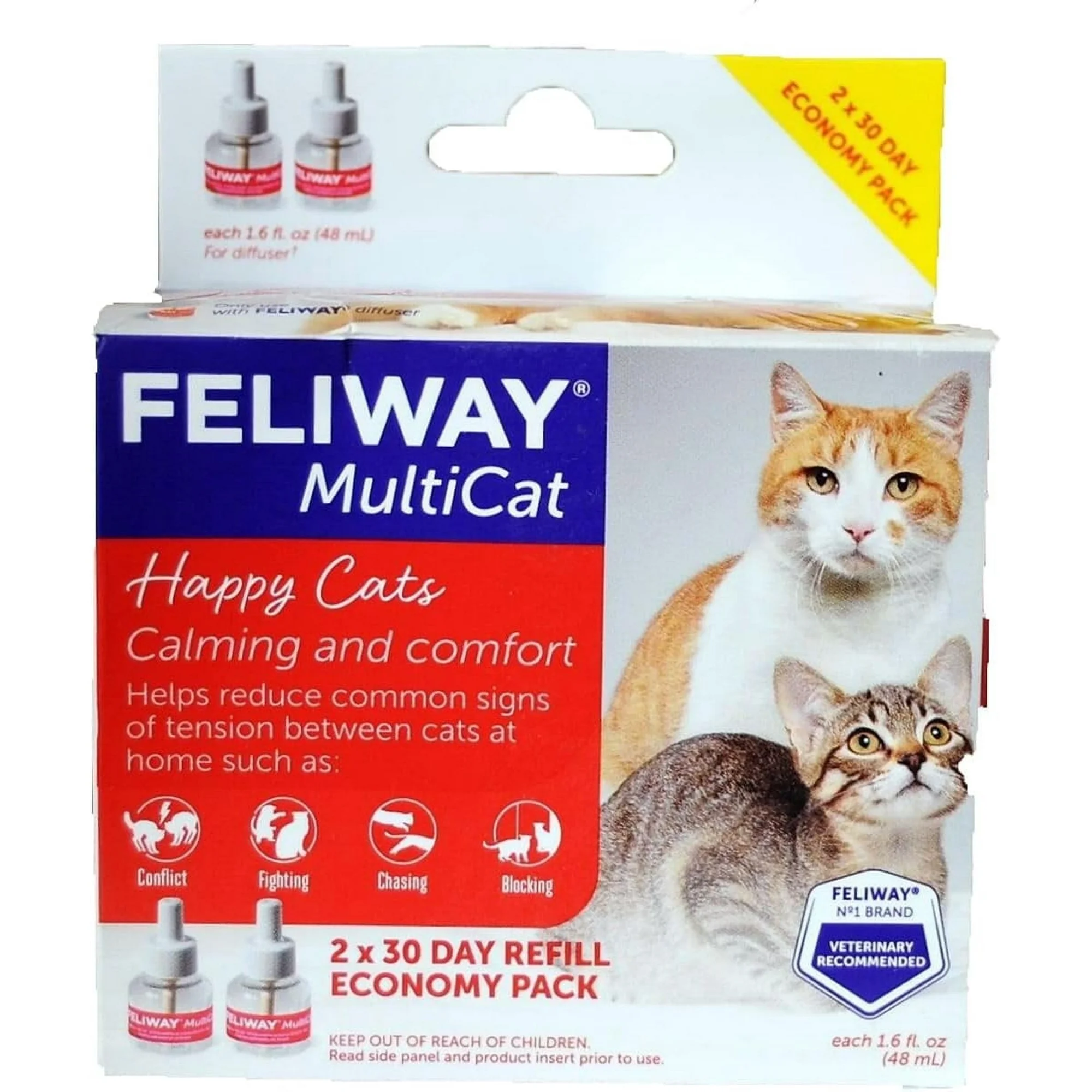 FELIWAY Multicat Diffuser Refill 2 Refills 48ml Each - Walmart.com