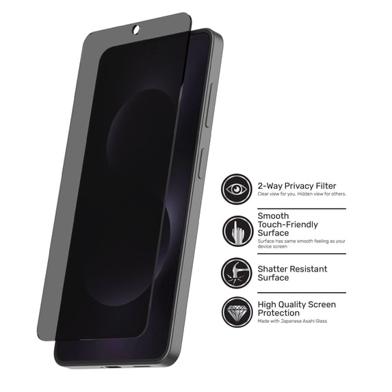 Writeright Screen Protector DuraGlass Privacy Glass Screen Protector with 2-Way Privacy Filter for ...