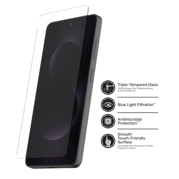 DuraGlass DefenseTech Glass Screen Protector with Blue Light Filtering for Samsung Galaxy S26