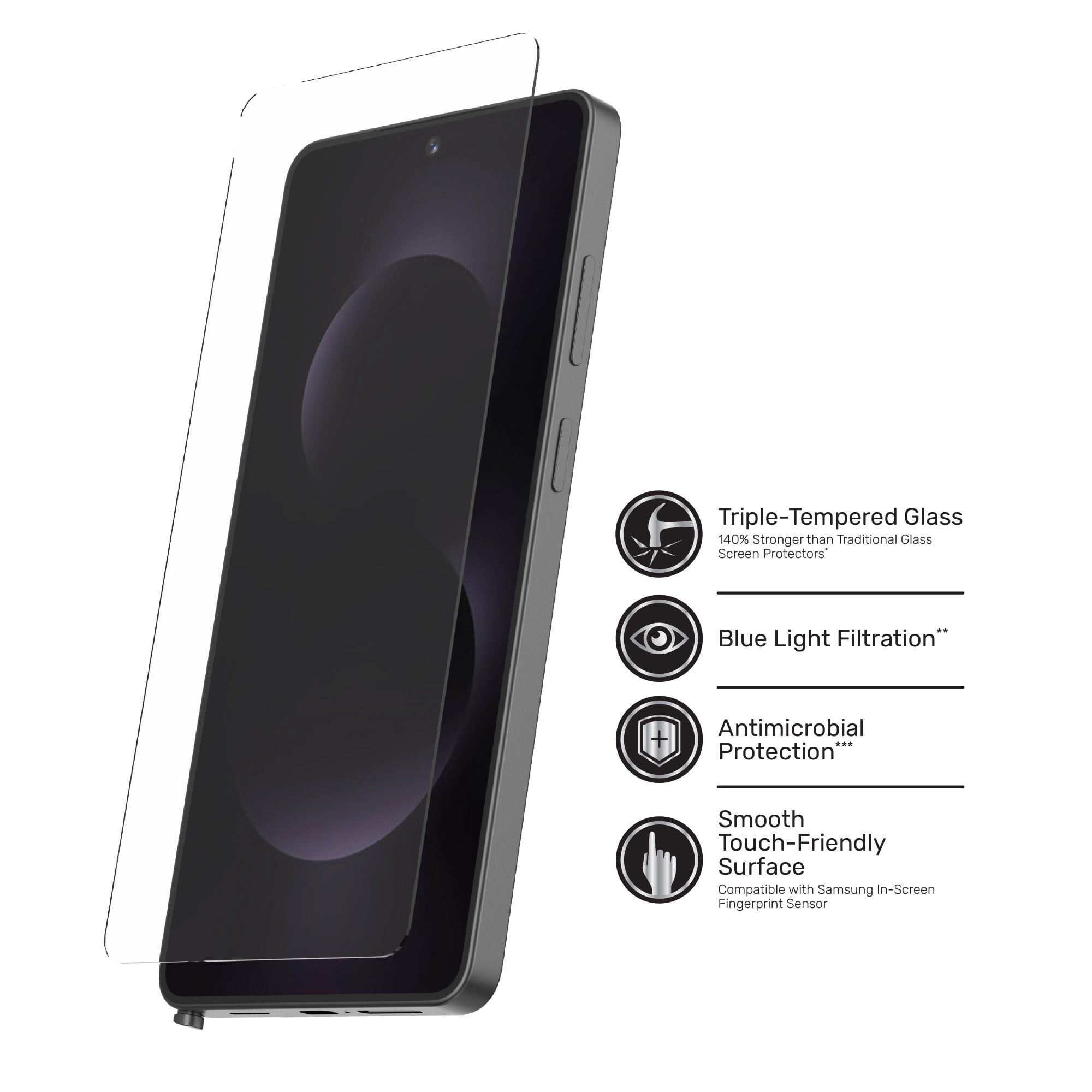 DuraGlass DefenseTech Glass Screen Protector with Blue Light Filtering for Samsung Galaxy S26 Ultra