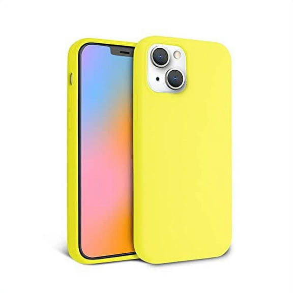 FELONY CASE - iPhone 13/iPhone 14 Case - Stylish Neon Yellow Silicone Phone Cover - Wireless Charging Compatible, 360° Shockproof Protective Cases for Apple iPhone 13/14
