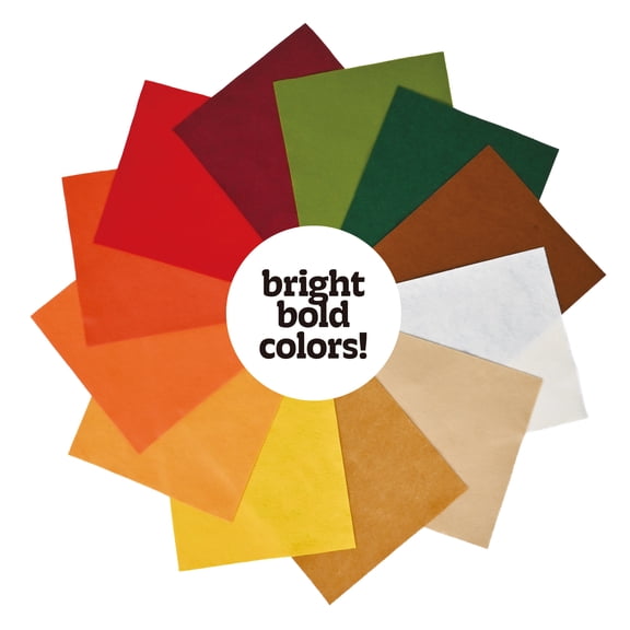 Hello Hobby Felt Craft Sheets, Harvest Colors, 12 Count, 9 x 12 Inch