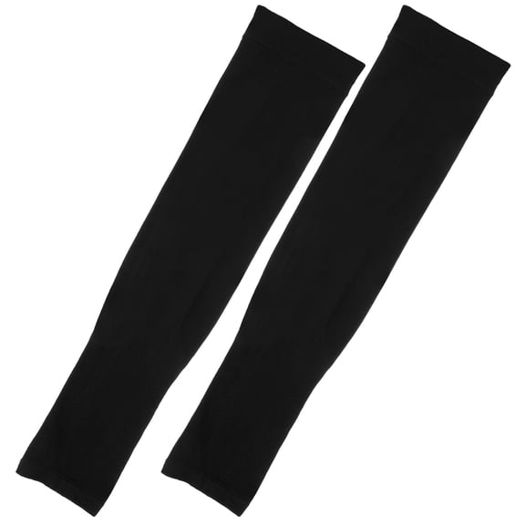 FELTECHELECTR Anti-Uv Arm Sleeves Black Nylon Comfortable Breathable Sun Protection 1Pair