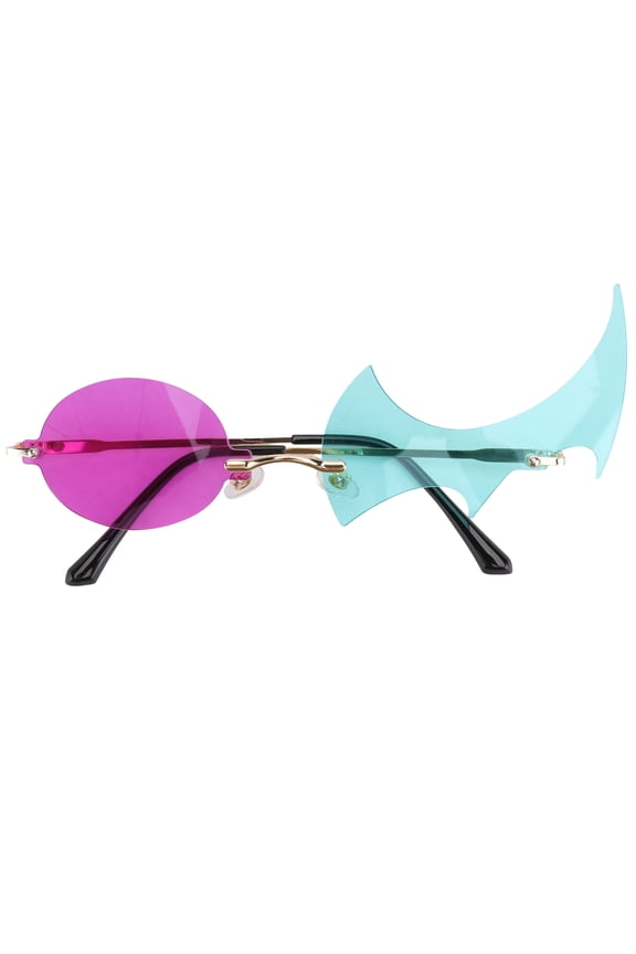 1 Pair Polygonal Flame Shape Sunglasses For Men And Women Featuring Pc And Metal Materials