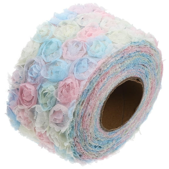 FELTECHELECTR 1 Roll Multi-Color Gradient Embroidered Yarn Fabric Embroidered Fabric Craft Enthusiasts