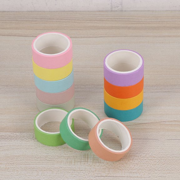 FELTECHELECTR 1 Set Chic Design Washi Paper Tapes Assorted Color For Daily Use