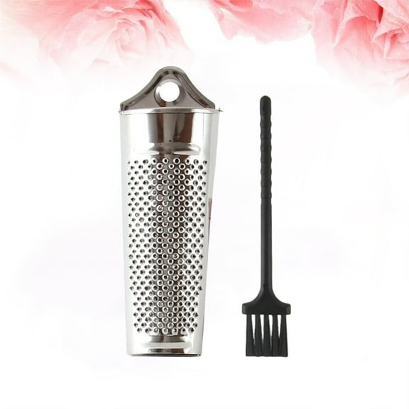FELTECHELECTR Plated Silver Stainless Steel Cheese Grater with Curved Blades for Effortless Kitchen Grating