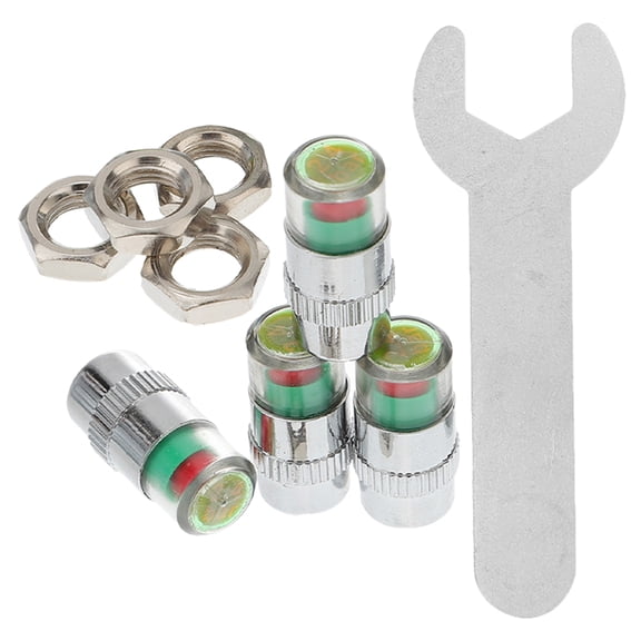 FELTECHELECTR 1 Set Metal Tire Pressure Monitor Caps for Automotive Maintenance with Real-time Alerts