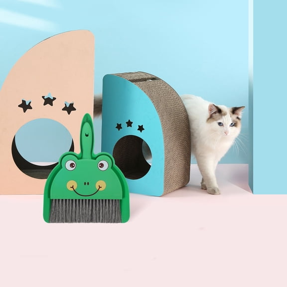 FELTECHELECTR 1 Set Small Broom and Dustpan Home Use Keyboard Cleaning 9x6.9x1in