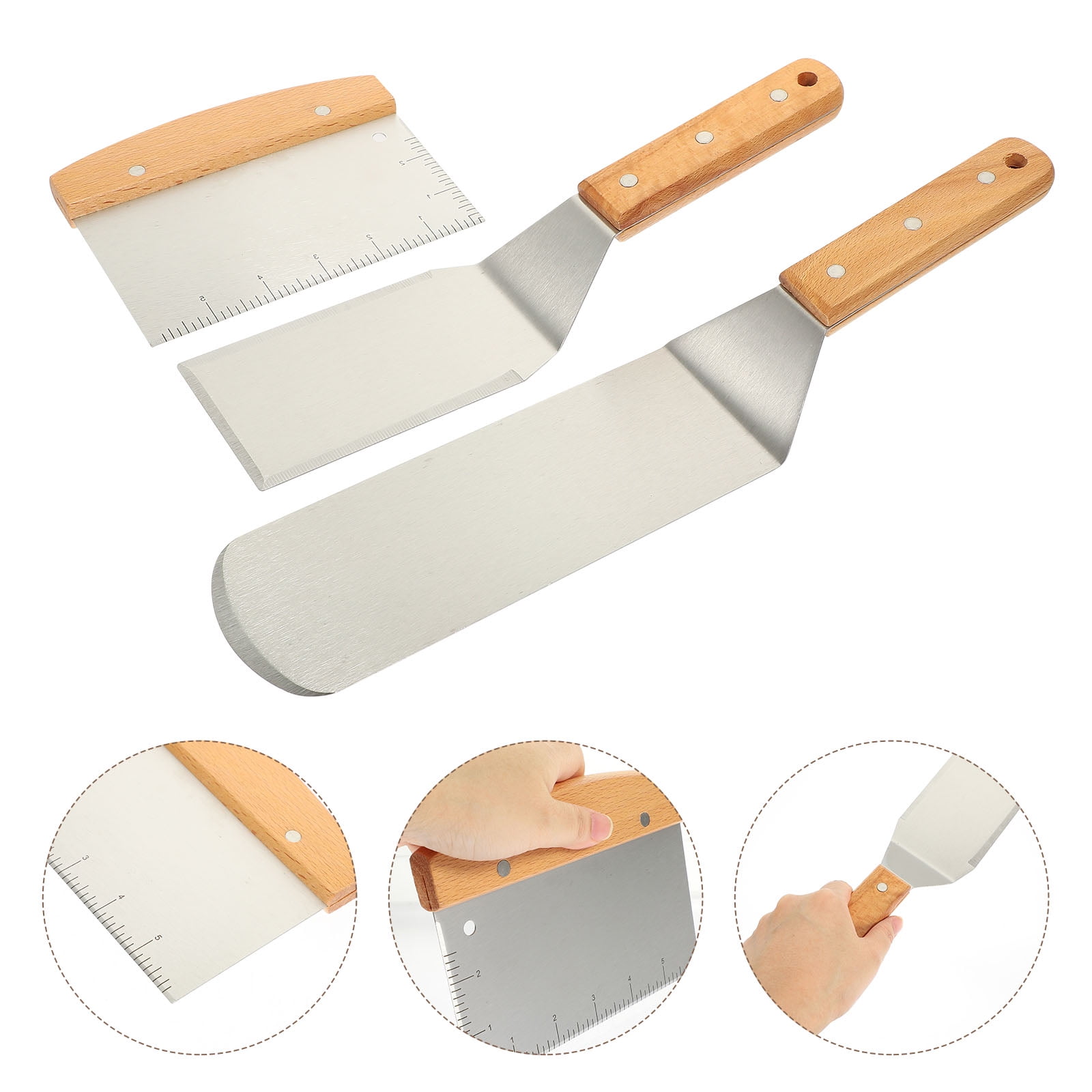 FELTECHELECTR 1 Set of Non Stick Cooking Spatula Ergonomic Design Wood ...