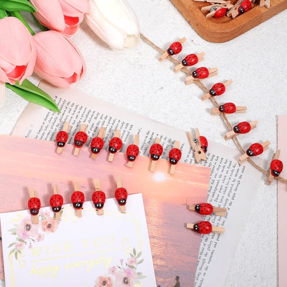 FELTECHELECTR Craft Clips Wood Cute Mini Pegs 100Pcs 1.0X0.6X0.2In