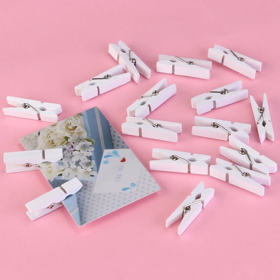 FELTECHELECTR Wooden Photo Clips, 100 Pieces, 1 Inch Size for Crafting, Decorating, and Display