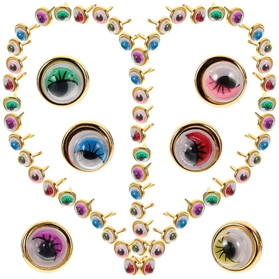 FELTECHELECTR 100Pcs Simple Design Mini Brads for Scrapbooking and Paper Crafting Art Lovers