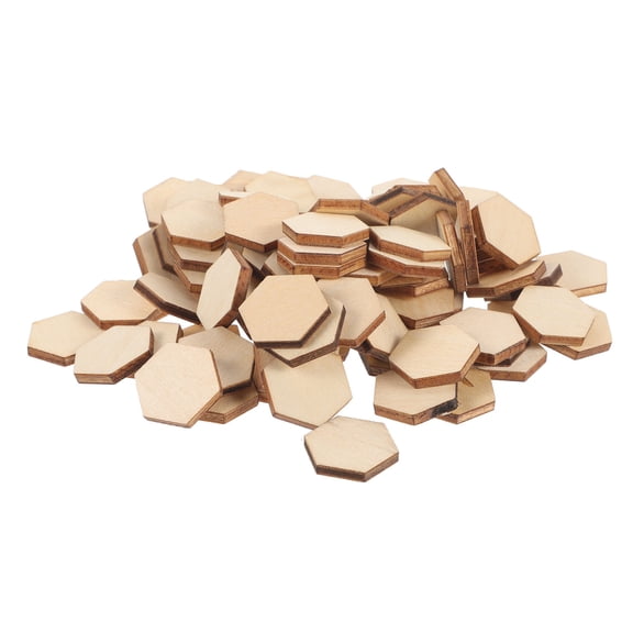 FELTECHELECTR 100-Piece Hexagon Wooden Shapes for Crafts, Art Projects, and Home Decoration Supplies