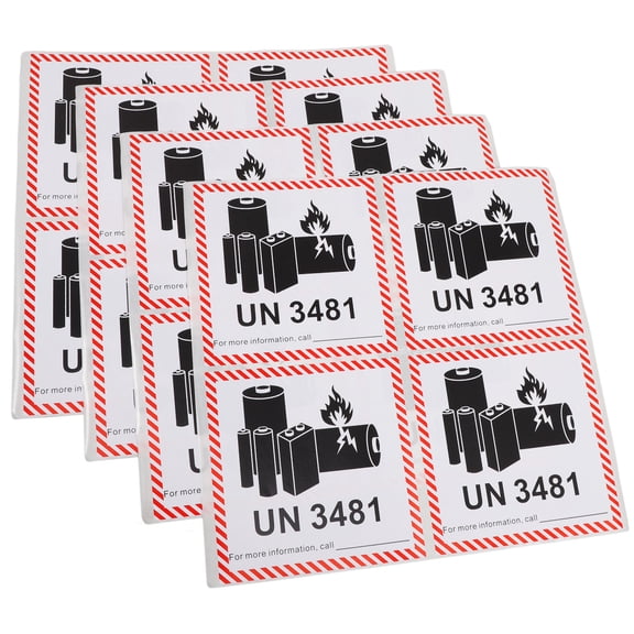 FELTECHELECTR 100Pcs Transport Safety Warning Stickers Copper Adhesive Material UN3481 Compliance For Battery Packaging