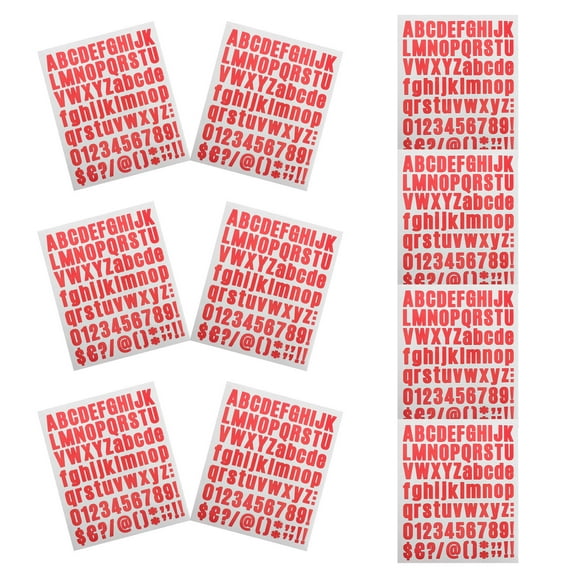 FELTECHELECTR 10PCS Outdoor Self Adhesive Letters Numbers Symbols Red for Chalkboard Use