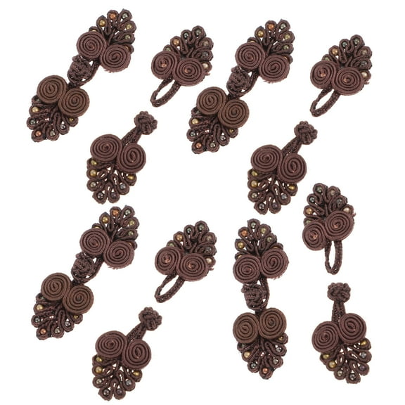 FELTECHELECTR 10Pcs Cheongsam Buttons Coffee Fastener for Men Clothing Decoration