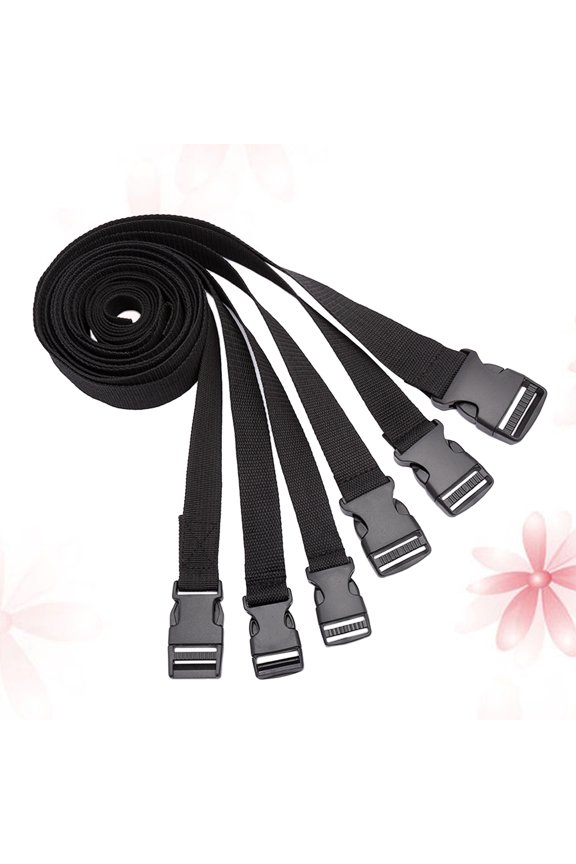 10Pcs Luggage Strap Black POM PP 4.3x0.98in Adjustable Buckle Secure Luggage for Travelers
