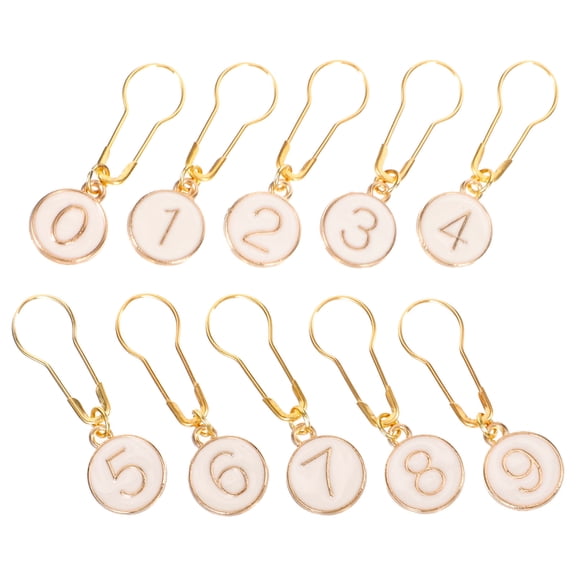 FELTECHELECTR 10Pcs Mini Circle Knit Markers Zinc Alloy for Beginners and Professionals