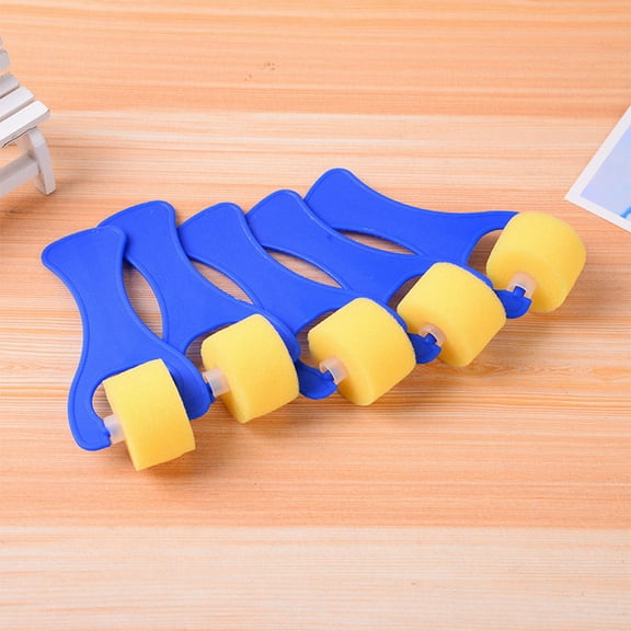 FELTECHELECTR 10Pcs Paint Brushes Blue Cylindrical Plastic Sponge for Kids DIY Projects