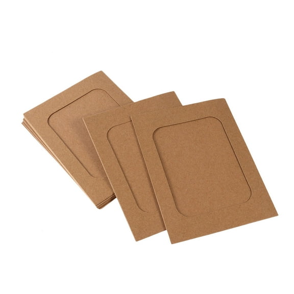 FELTECHELECTR 10Pcs Photo Clip String Light Brown Paper For Art Projects 15.4X11.3X0.4In