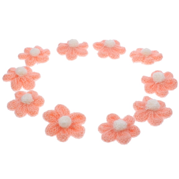 FELTECHELECTR 10Pcs Pink Flower Patch Appliques for Diy Clothes Patches and Sewing Projects