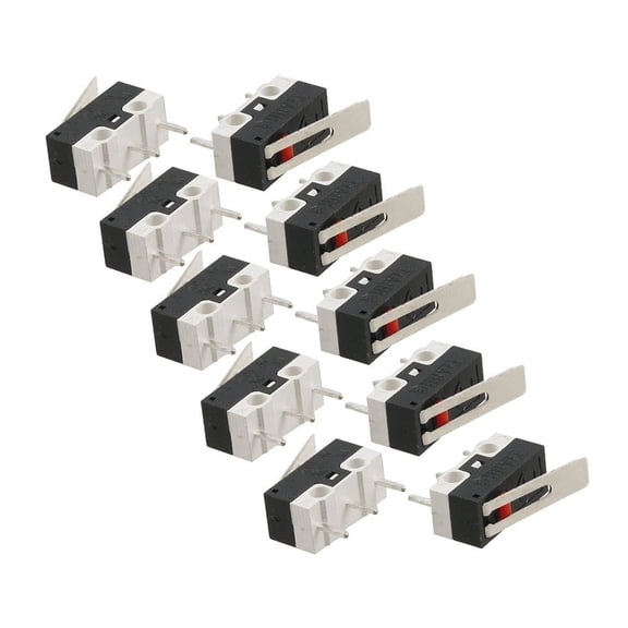 FELTECHELECTR 10Pcs Plastic Metal Long Hinge Lever Micro Switch for Instrumentation and Appliances