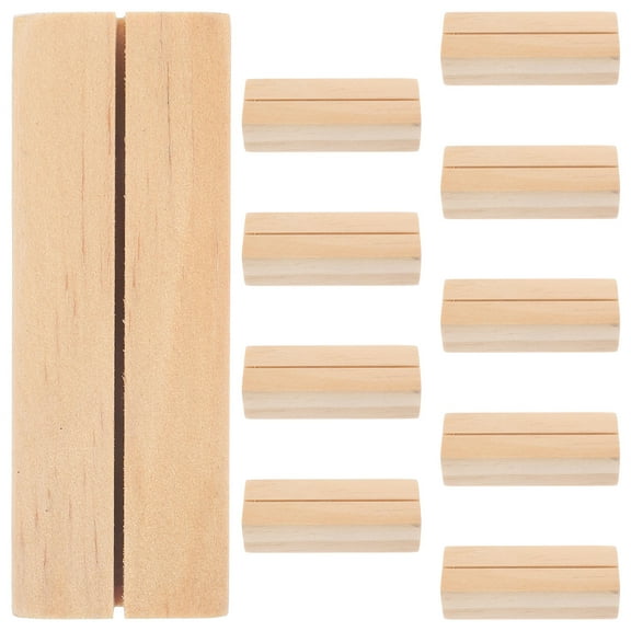 FELTECHELECTR 10Pcs Simple Design Note Holder Wooden Card Stands for Meeting .0x2.5x1.8in