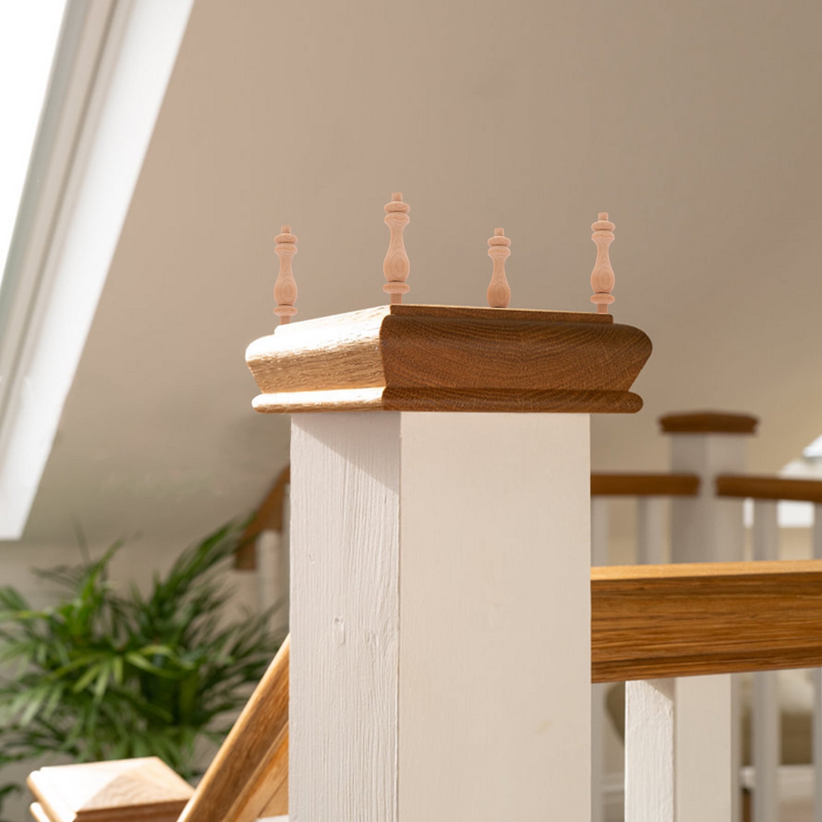 FELTECHELECTR 10Pcs Staircase Railing Wooden Columns Solid Wood Light ...