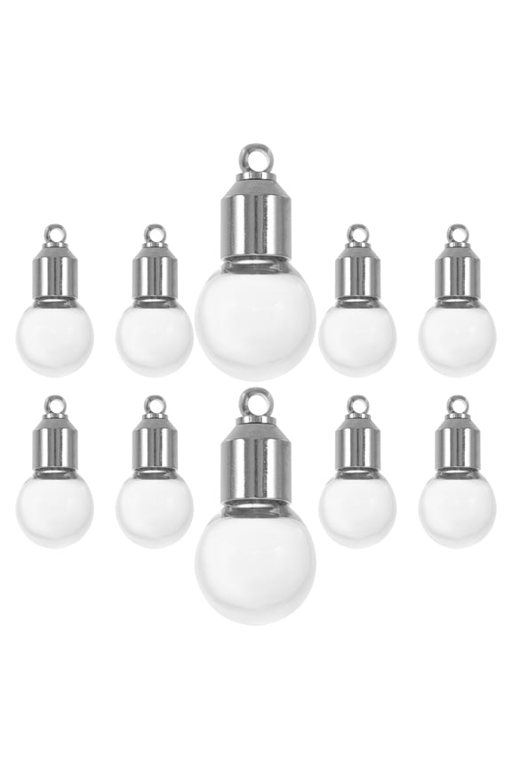 10pcs Mini Wish Bottles Glass Bottle Charms Jewelry Making Decorative Tiny Bottles