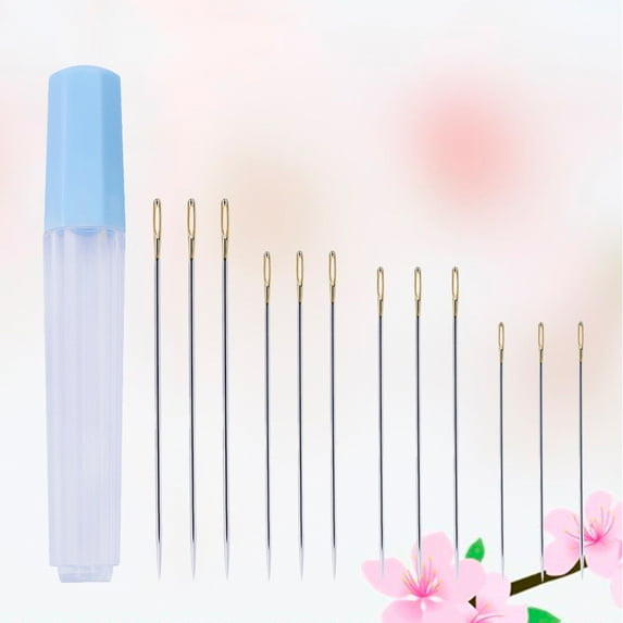FELTECHELECTR 12 Pcs Knitting Needles Metal for Women Assorted Color Weaving Seaming Stitching Crafting