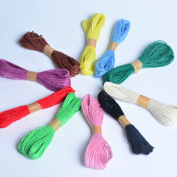FELTECHELECTR 12 Rolls Natural Jute Rope for Gift Wrapping, Packaging, Crafting, and Home Decoration Assorted Colors