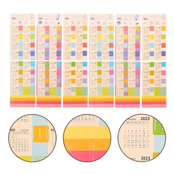 FELTECHELECTR 12 Sets Classification Label Stickers Journal Tabs White Background 8.25X4.52X0.04in