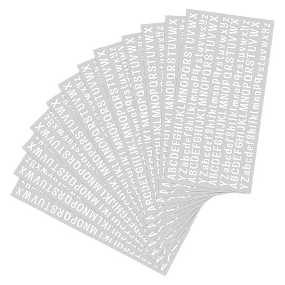 FELTECHELECTR White PVC Letter Labels for Mailbox, 12 Sheets of Stickers for Address and Name Tags
