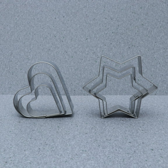 FELTECHELECTR 12Pcs Baking Accessories Cookie Cutters Round Heart Shapes Baking Tools Kit