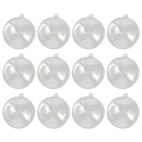 FELTECHELECTR 12Pcs Plastic Ball Transparent Acrylic Fill-able Hollow Sphere Christmas Decorative Item Home Decoration