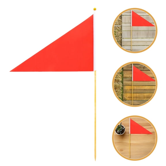 FELTECHELECTR 12Pcs Red Lawn Marker Flags Weather Resistant Yard Flags for Irrigation Landscape Safety