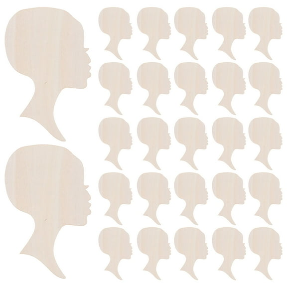 FELTECHELECTR 12pcs Head Cutouts African Woman Face Diy Craft Blanks For Painting And Home Decor