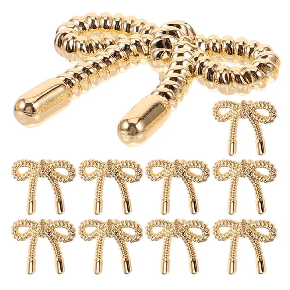 FELTECHELECTR Golden Alloy Bowknot Buttons for Sewing, Craft Decoration, Fasteners and Apparel Accessories