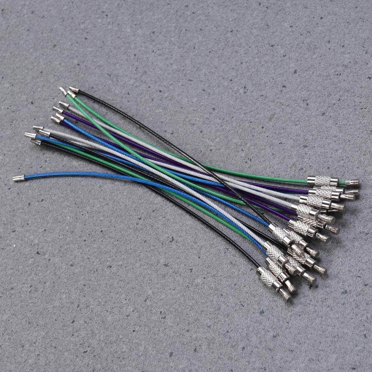 FELTECHELECTR 15Pcs Wire Key Rings Stainless Steel Luggage Tag Holder ...