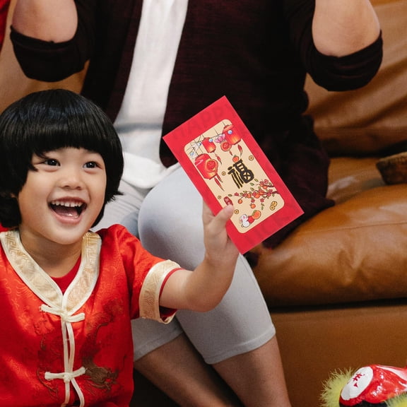 FELTECHELECTR 18-Piece Chinese Red Envelopes Set with 3D Cartoon Design for Lunar New Year, Birthday, Wedding Packaging