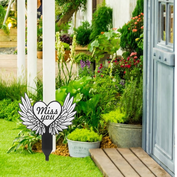 FELTECHELECTR 1Pack Acrylic Commemorative Card Assorted Color Memorial Grave Markers Stake Cemetery Garden Stakes 11.8x8.7in