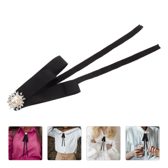 FELTECHELECTR 1Pack Bows for Clothes with Black Fabric Material for Women's Clothing