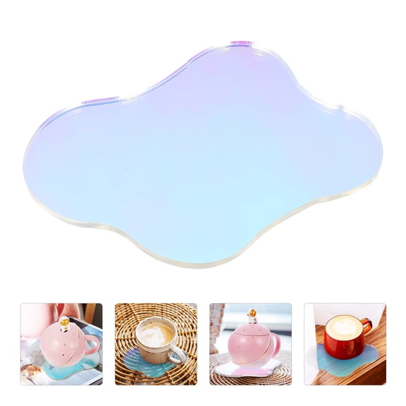 FELTECHELECTR 1Pack Decorative Plate Acrylic Material Irregular Shape Transparent Fancy Design For Tea House
