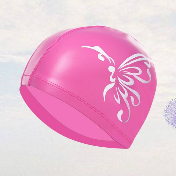 FELTECHELECTR 1Pack Elastic Lightweight Swim Cap with Ear Protection for Women Girls Pool Swimming 11.8*4.7in