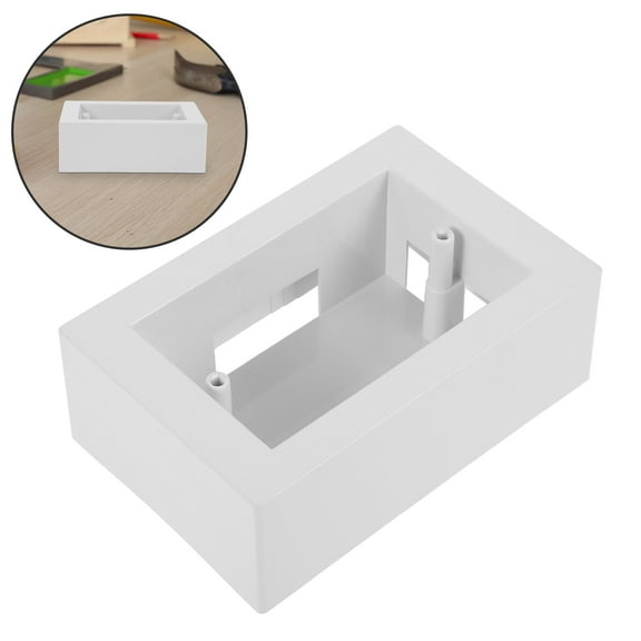 FELTECHELECTR 1Pack Modern White Square Abs Electrical Outlet Box for Wall Socket Base Box 4.76X3.26X1.77in