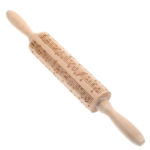 FELTECHELECTR 1Pack Multi-Use Rolling Pin Cylindrical Shape For Pizza Dough Rolling Kitchen Tool Wood 35X4X4Cm