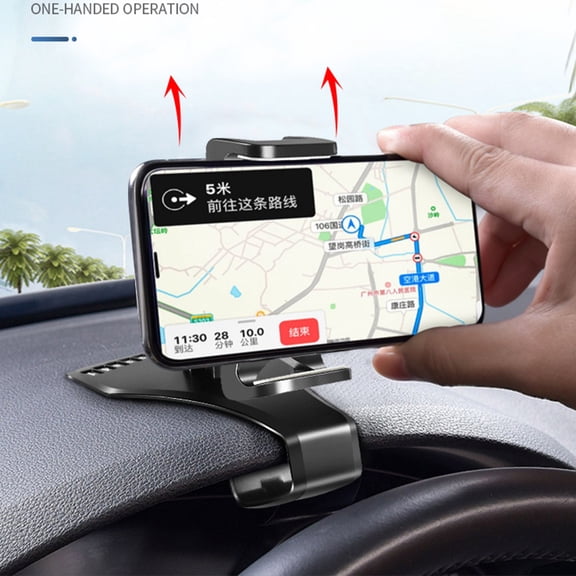 FELTECHELECTR 1Pack Rotatable Dashboard Navigation Phone Holder With Abs Material In Black