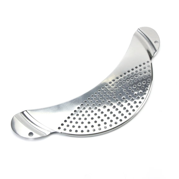 FELTECHELECTR 1Pack Silver Moon Shape Strainer For Pasta And Rice Draining In Kitchen Tools 33.6*13.7*0.8In