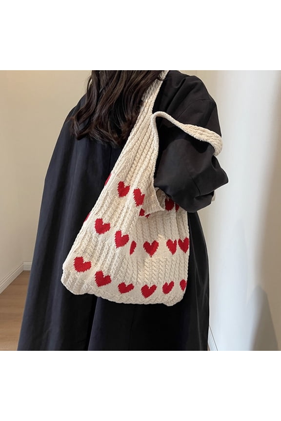 1Pack Women's Knitted Handbag Rectangular Shape For Casual Everyday Use